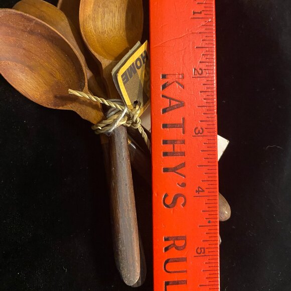 Be Home Handcrafted Wooden Olive/Condiment Spoon Set (4) – 5.5” - Picture 3 of 6